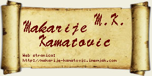 Makarije Kamatović vizit kartica